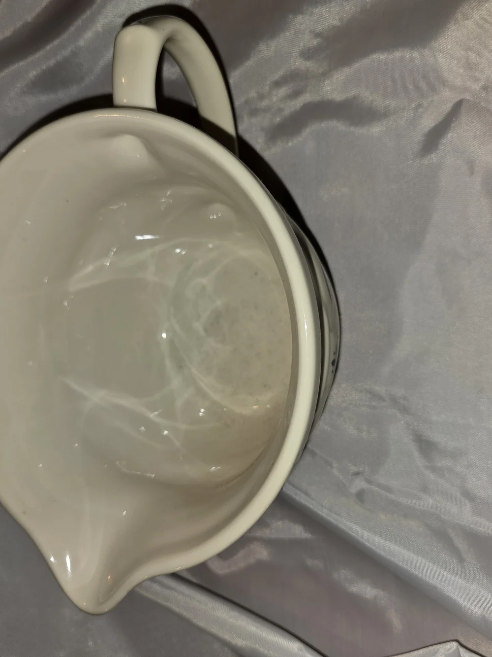 Longaberger White Ceramic Bowl with Blue Logo